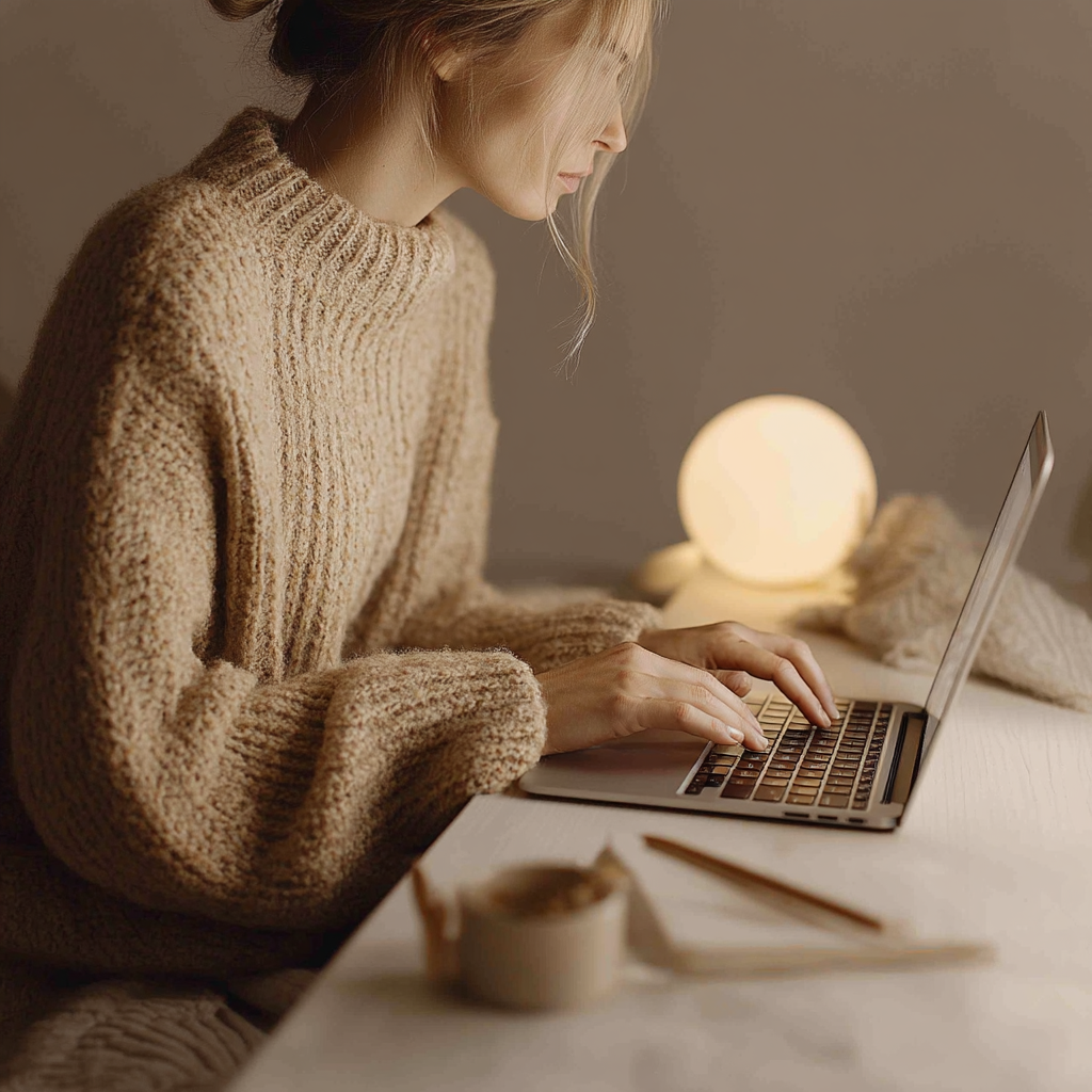 woman typing